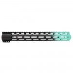 CERAKOTE GRADIENT| AR-15 ANGLE CUT CLAMP ON M-LOK 15 INCH HANDGUARD- BLACK BASE- GRADIENT- ROBINS EGG -MADE IN U.S.A